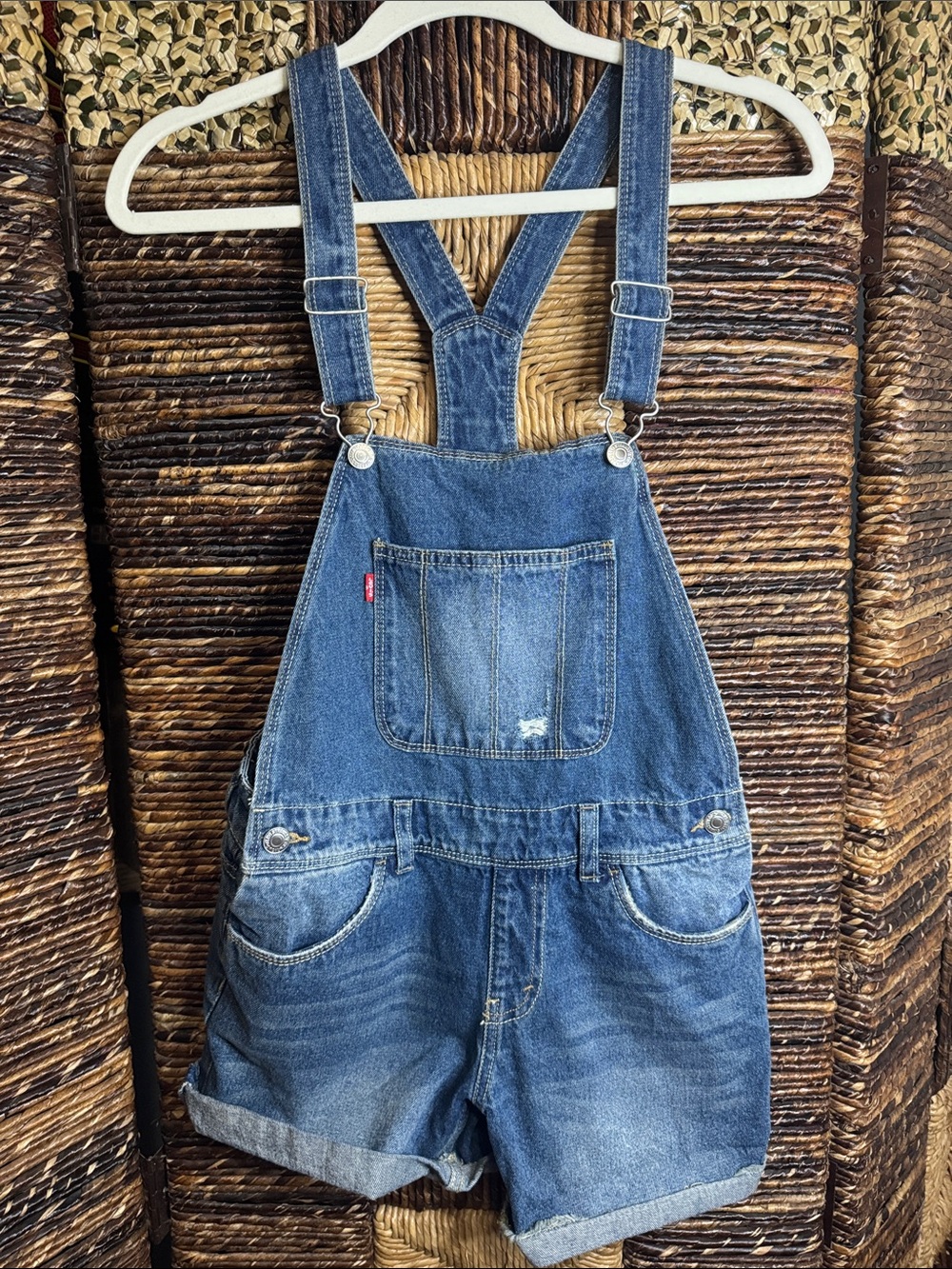 Levi's Blue Denim Short Overalls Romper